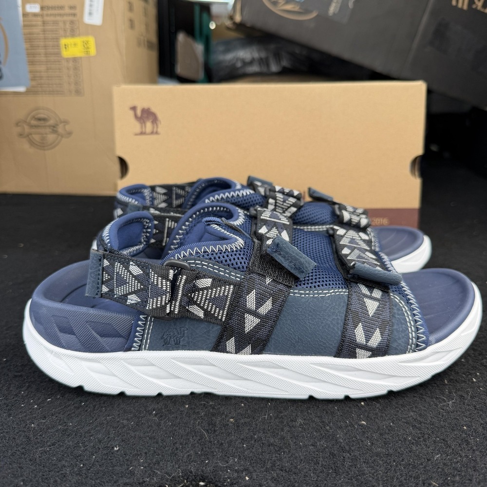 Camel Sandals Shoes Mens Size 8.5 Blue Hook Loop Strap Comfort Adjustable Sport